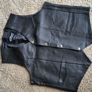 Mossi Buffalo Nickel Leather Vest, XL